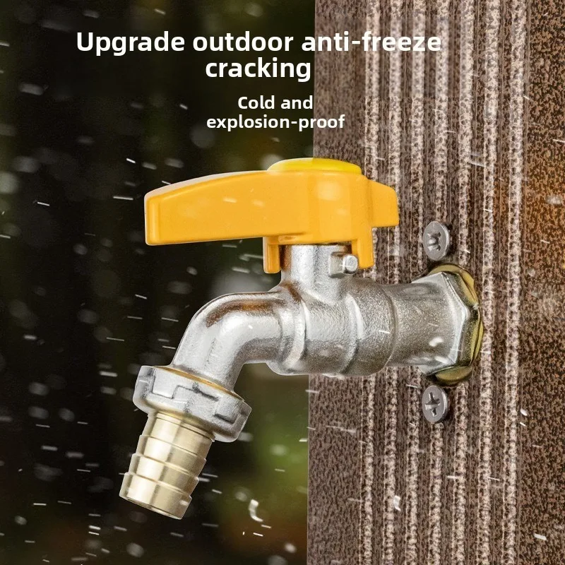 

1/2" short handle brass nickel plated washing machine faucet - outdoor garden antifreeze copper ball valve faucet