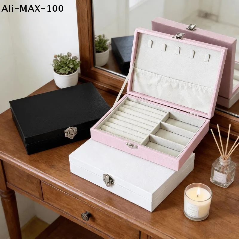 

Портативный высококачественный футляр для хранения ювелирных изделий, пылезащитный органайзер для колец, серег, ожерелий и аксессуаров, роскошный кейс из искусственной кожи