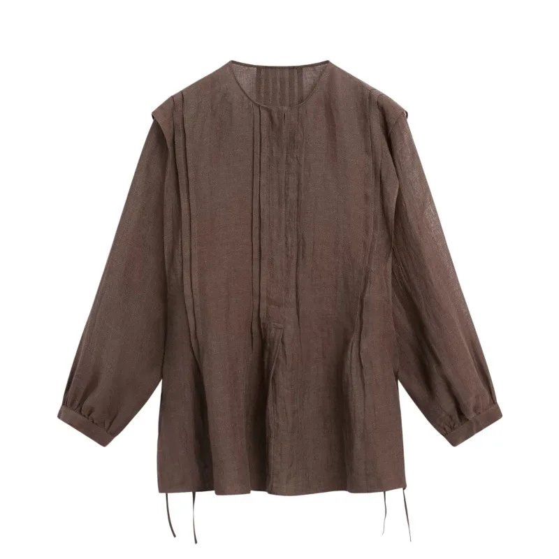 

Withered 2026 Summer New Casual Ruffled Long Sleeved Loose Shirt For Women Woman Clothes Shirts