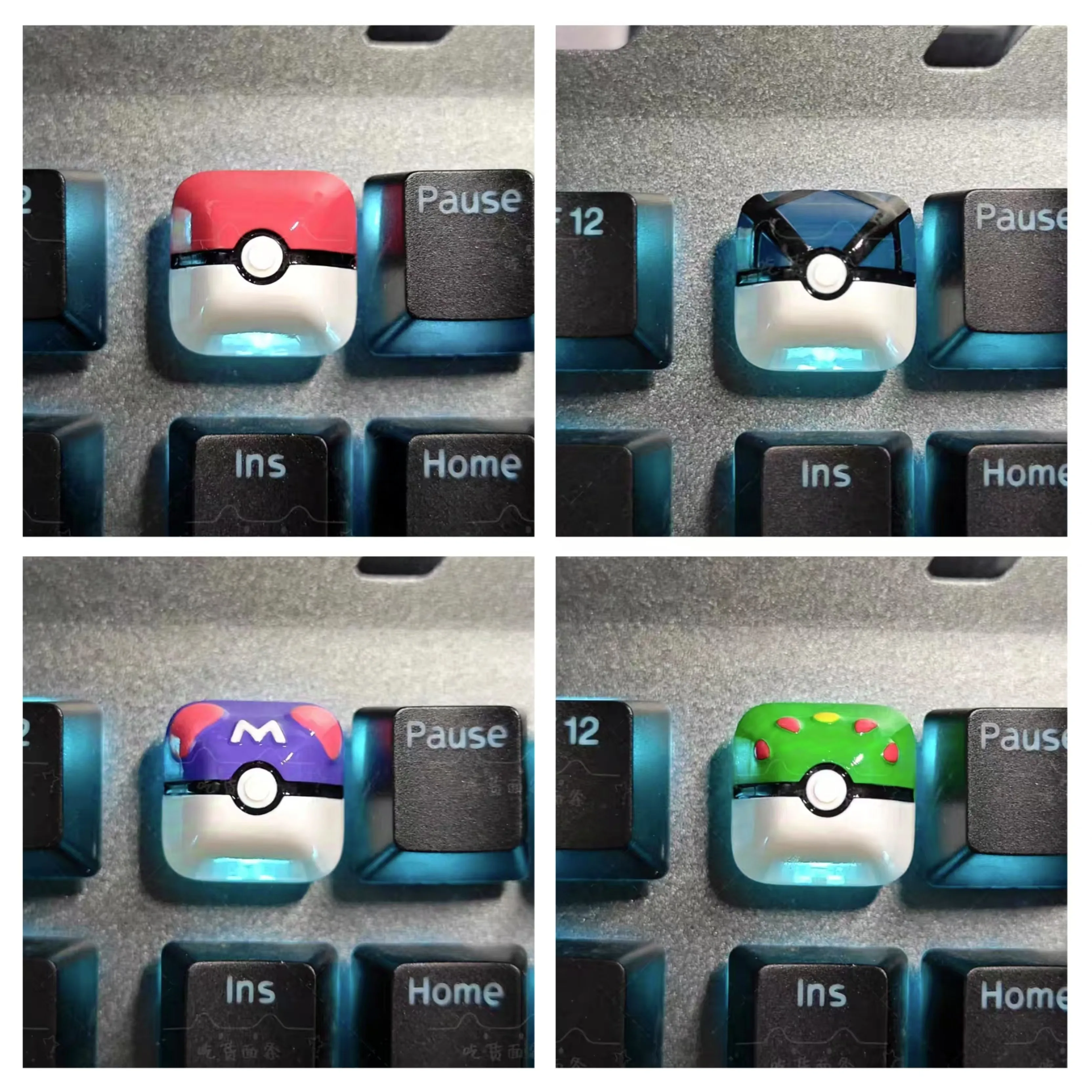 

Pokemon Anime Character Keycap Ball Pokeball Friend Master Love Ultra Net Lure Ball Mechanical Keyboard Resin Transparent Keycap