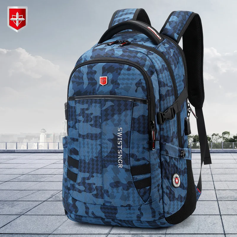 

2023 New Waterproof Backpacks USB Charging School Bag Anti-theft Men Fit 17.3 Inch Laptop Travel Male Mochila