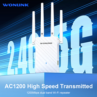 WONLINK WIFI5 1200Mbps WIFI Repeater 2.4/5Ghz WiFi Extender 4 Antenna Wi-fi Signal Amplifier Use with Gigabit Wireless Router