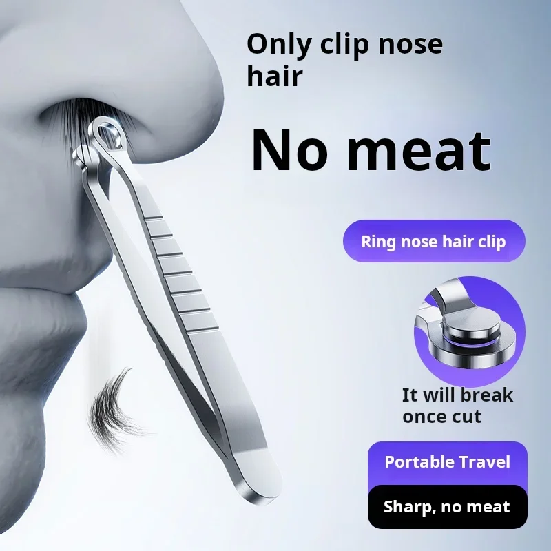 Travel Portable Sharp Nose Hair Cleaning Tool 1Pc Stainless Steel Manual Round Head Nose Hair Clip