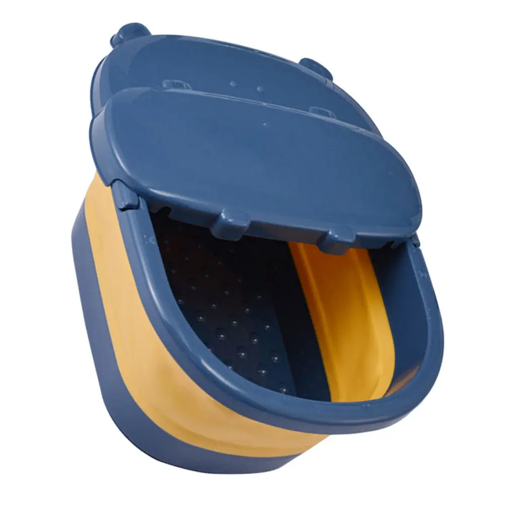 

Складная ванночка для ног (1 шт.) с массажными волнистыми вставками для расслабляющего замачивания, стимулирует акупунктурные точки, улучшает кровообращение, портативная, для домашнего использования