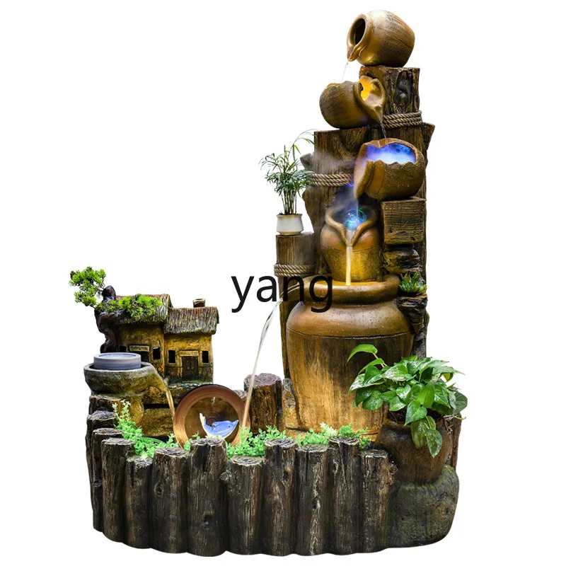 LHH  Chinese Zen rockery flowing water fountain landscape ornament lucky courtyard garden decoration