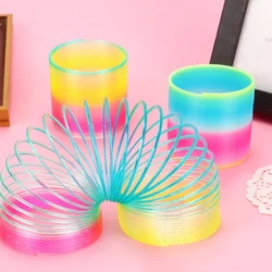 Rainbow Circle Funny Early Development Educational Folding Plastic Spring Coil Children Creative Party DIY Favors Child Gift