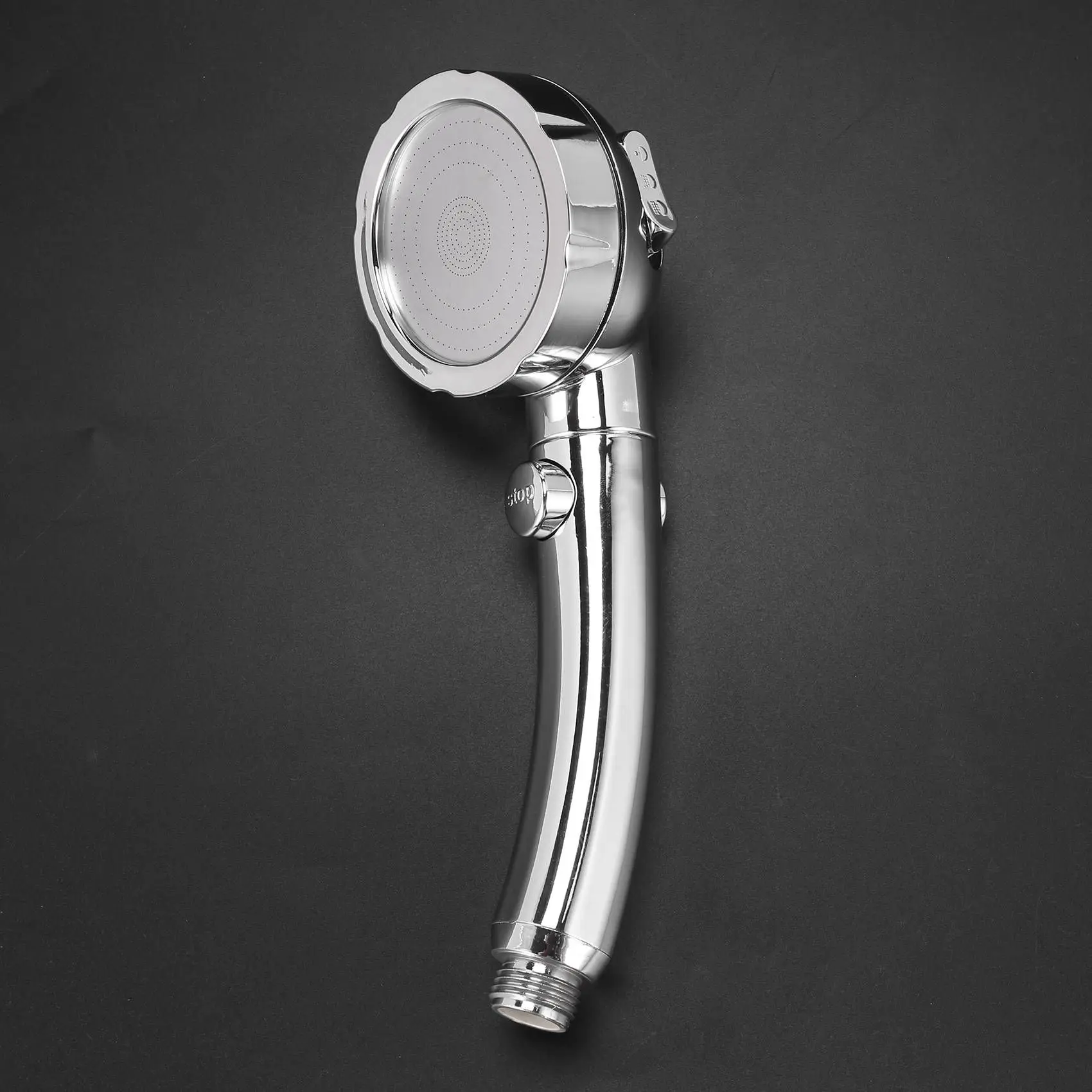 75STO-3X Handheld Shower Head High Pressure Chrome 3 Spary Setting With ON/OFF Pause Switch Water Saving Adjustable Luxury