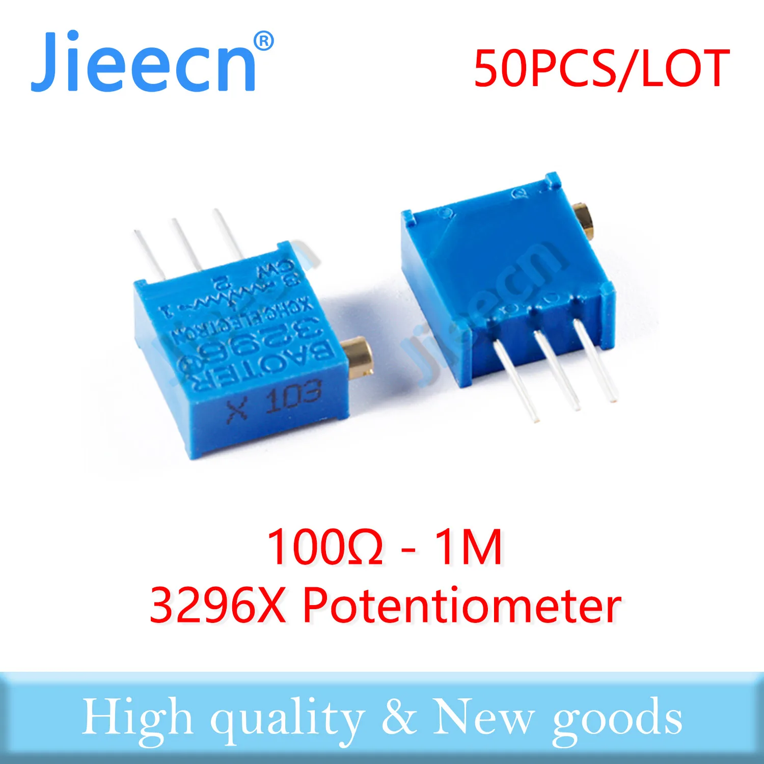 50PCS 3296X 100R-1M Trimming Potentiometer Chinese High Quality 3296X-1-101 201 501 102 202 502 103 203 503 104 204 504 105 10K