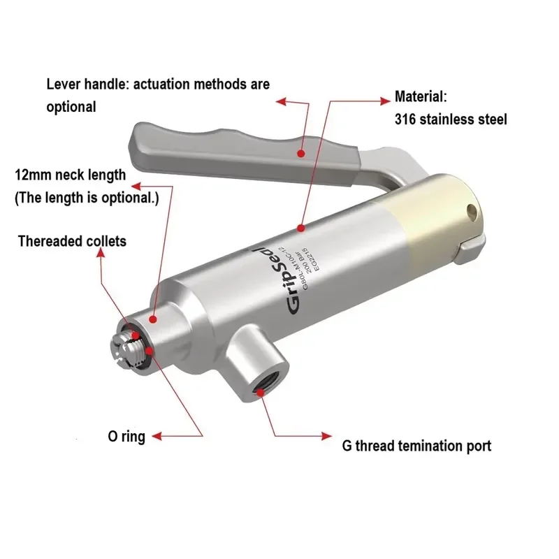 GripSeal G80L-G04 Quick Connector BSPP G1/2'' Female Thread Tube Fast Test for Air Conditioning Fan Coil Air Leak Test 200