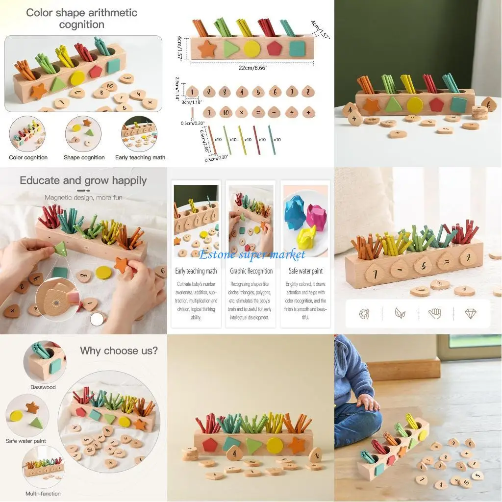 

090B Wooden Tracing Board for Preschool Kids Early Educational Number Study Toy