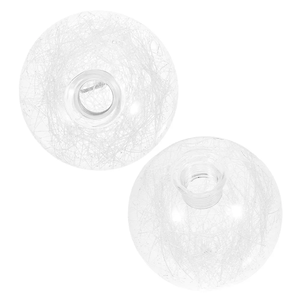 

2 шт. Стеклянные плафоны-шары прозрачные круглые с резьбой, сменные, для потолочных, подвесных и напольных светильников