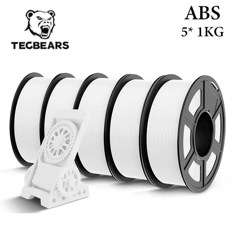 

TECBEARS ABS Нить для 3D-принтера 5 кг/5 рулонов ABS 1,75 мм ± 0,02% Набор 3D-нить Высокая прочность для FDM со склада в ЕС, Великобритании, США