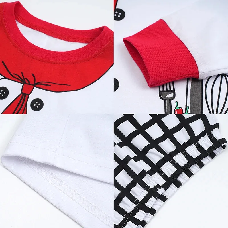Kids Chef Costumes Cook Outfits Sets Child Carnival Kitchen Uniform Pajamas Clothes Halloween Cosplay Clothing view 4