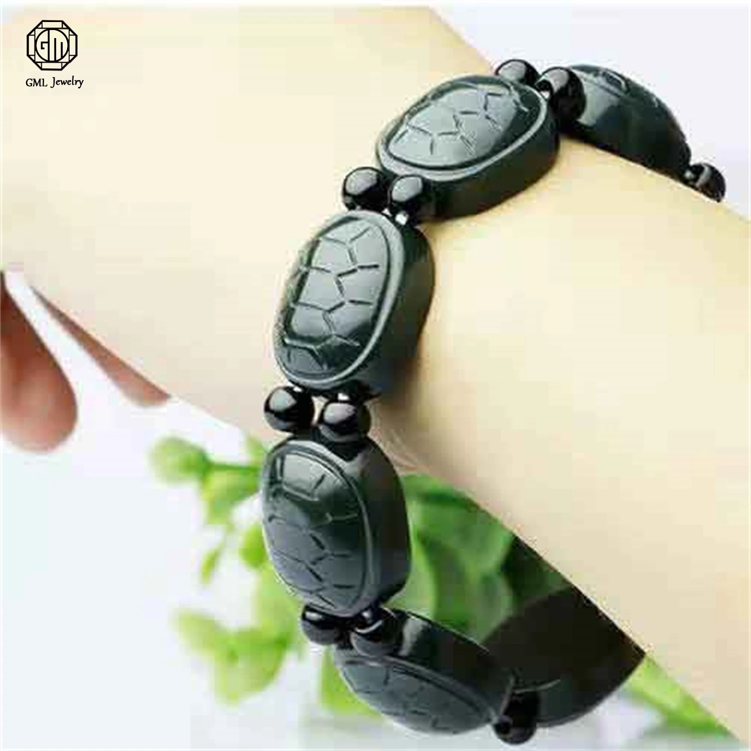 Xinjiang Hetian Dark Green Nephrite Jade Bracelet Men Lotus Walnut Pixiu Road Open Beaded Strand Chunky Masculine Natural Stone