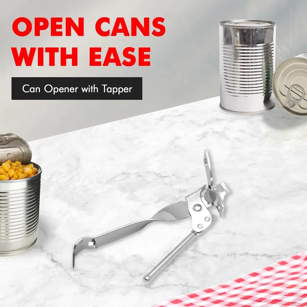 Select Can Opener with Tapper, 6.5 inches, Nickel Plated