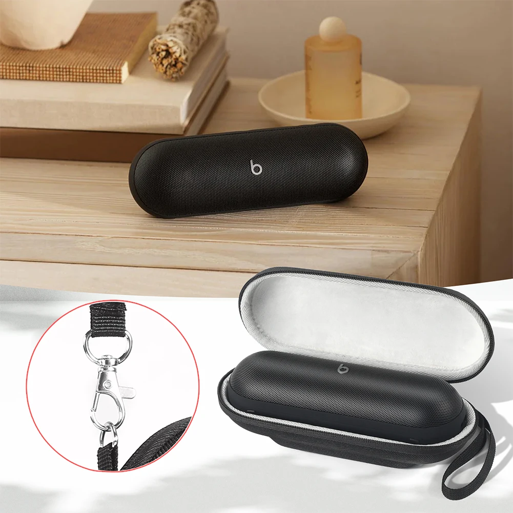 Portable Travel Case Waterproof Hard Protective Case Anti-Scratch with Hand Strap & Carabiner for Beats Pill Wireless BT Speaker