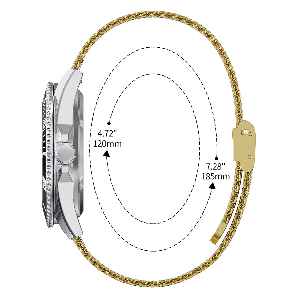 18mm 20mm 22mm 24mm Armbänder Universelle Ersatzriemen Damen Herren Armband Silbernes Armband 0,6/1,0mm Mesh Milanese Metallarmband – Detail 3