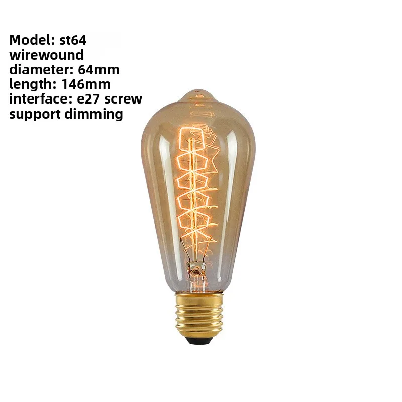 Highlight Edison-Style LED Filament Bulb - Dimmable, E27 Screw Base, 40W Equivalent, Warm White, Vintage Design for Table Lamps