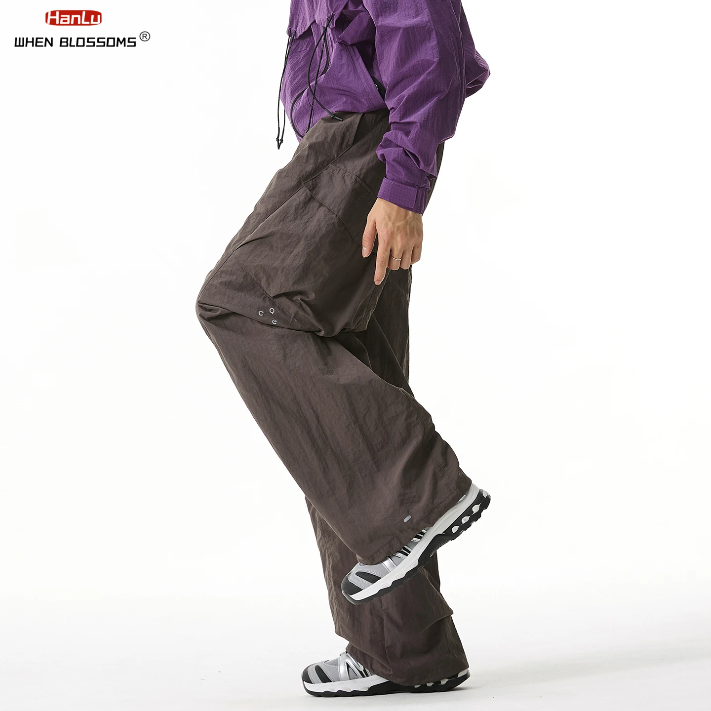 2025 Men's Water-Resistant Cargo Pants J-Cut Design Parachute Style Oversized U… - Image 3