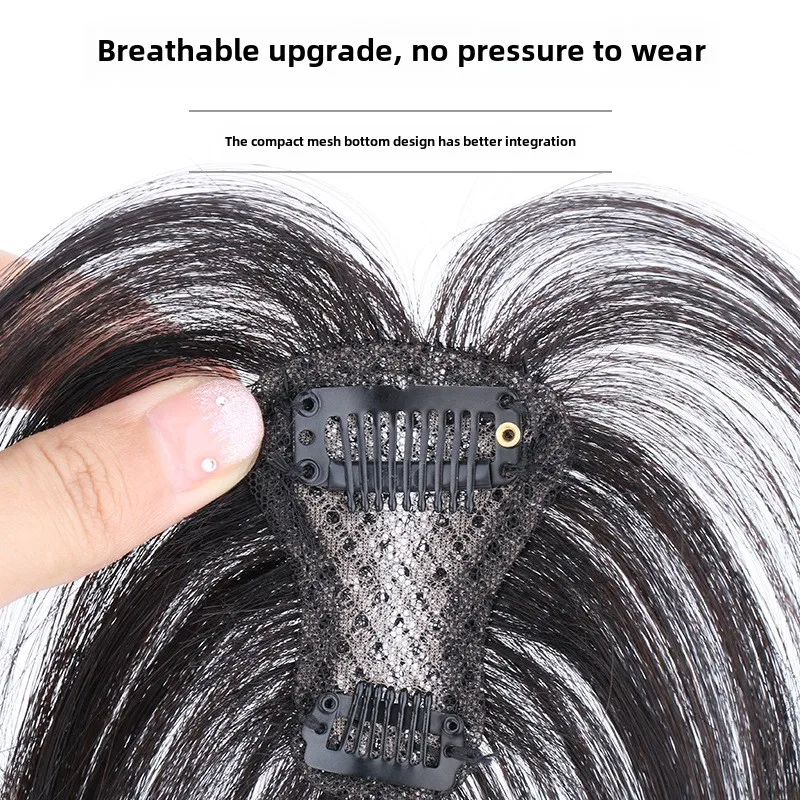 حجم 4x6 مشبك شعر بشري طبيعي في الانفجارات حافة غير مرئية استبدال هامش الجبين شعري الانفجارات الفرنسية للنساء ارتداء اليومي