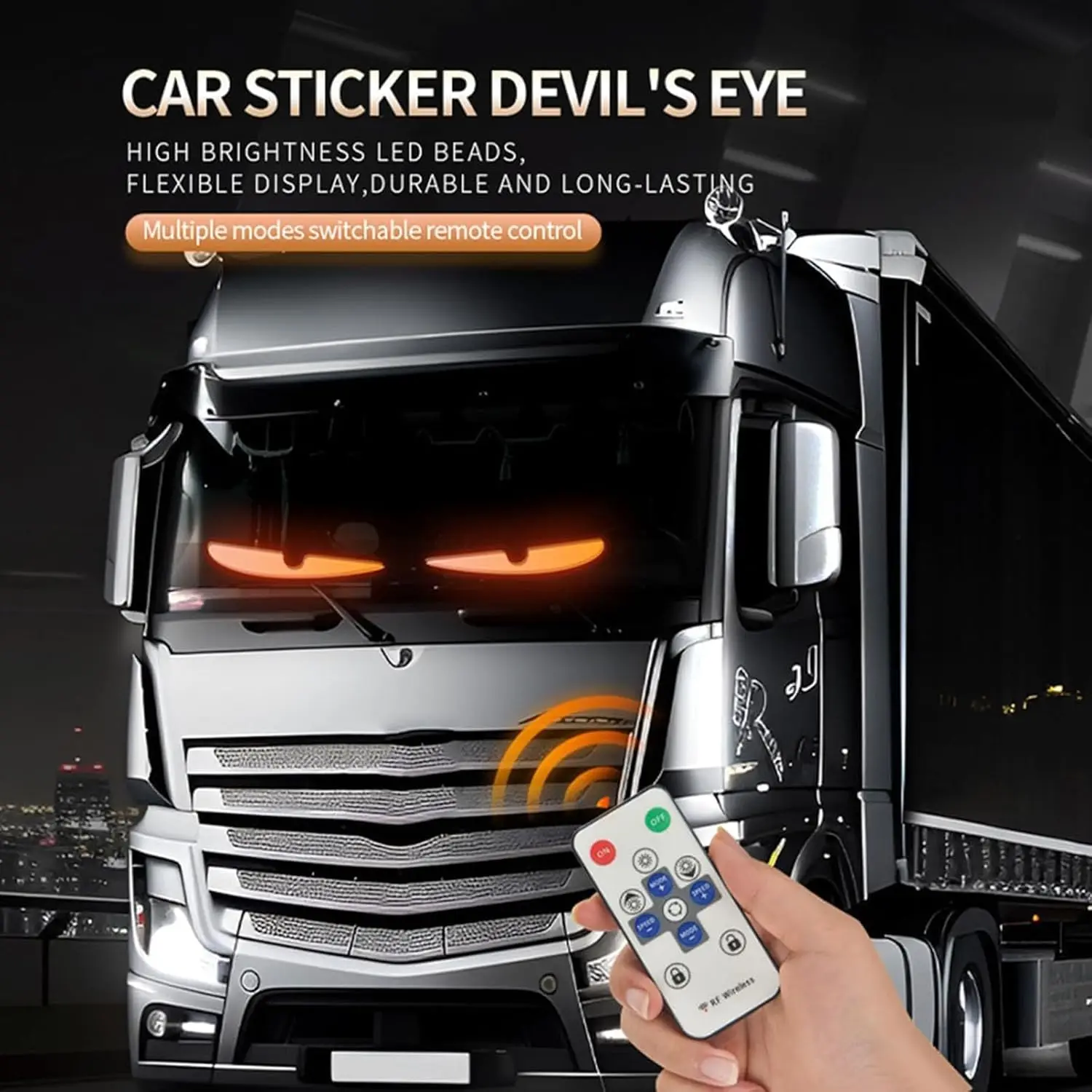 2PCS Flexible LED Devil Eyes Advertising LED Signs App Control Custom Text Animation for Car Windshield Store Party Bar