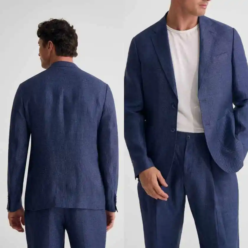 

Casual Man Business Tuxedos 2 Piece Jacket Pants Wedding Suit Classic Fit Notched Lapel Single Breasted Groom Wear Customized