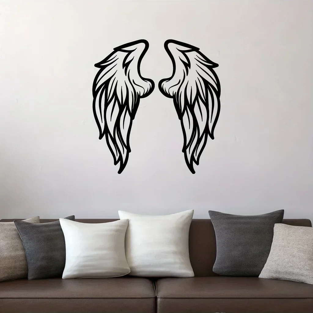 metal ironmetal wall decor1set/2pcs Large Metal Angel Wings Wall Sculpture Decoration Indoor Outdoor Decor Home Bedroom Living R