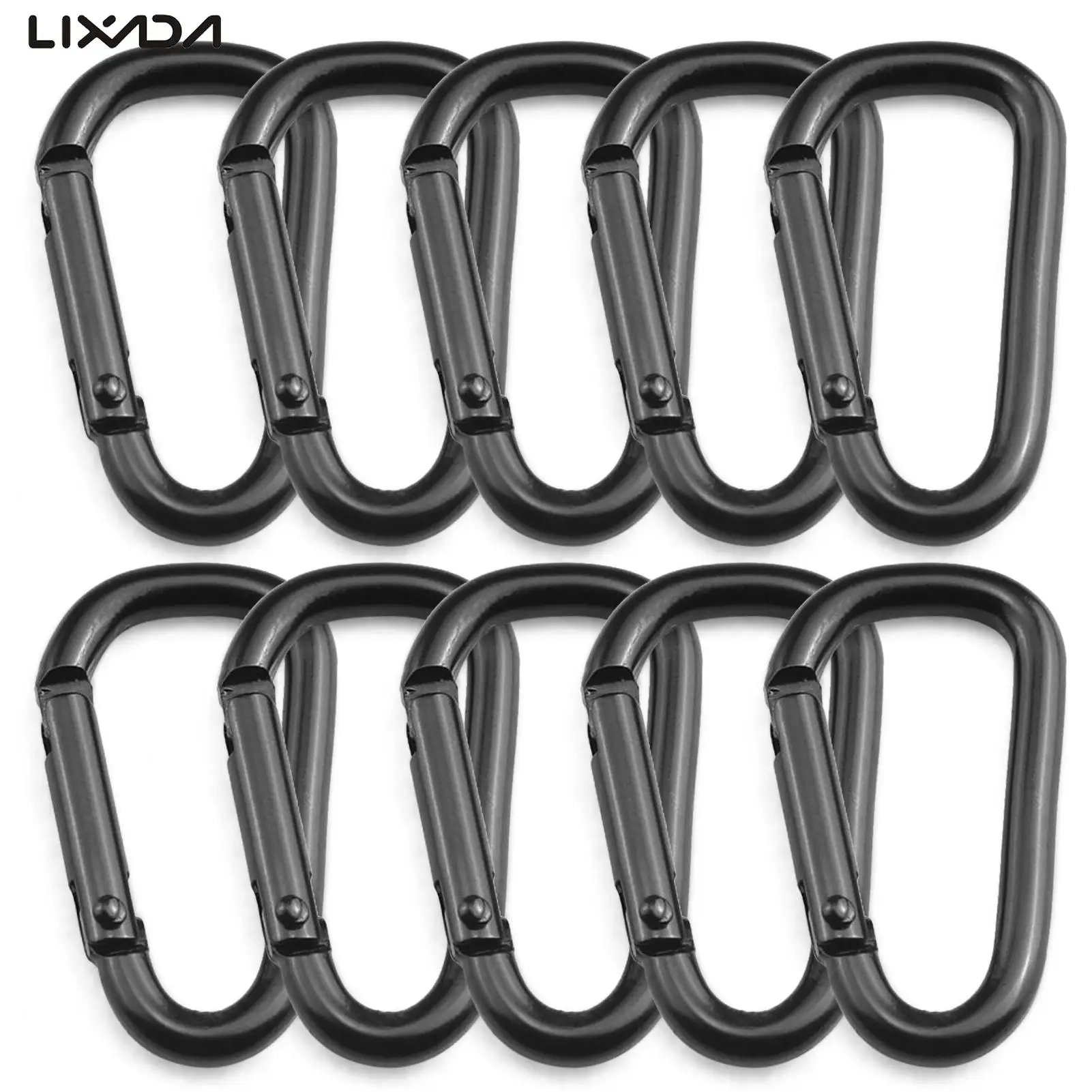 5/10pcs D Ring Shape Carabiner Aluminum Alloy Carabiners Daily Keychain Alloy Aluminum Caribiner for Outdoor Camping Climbing