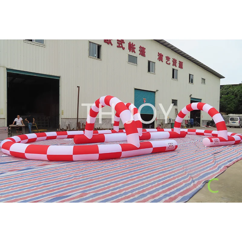 

15x7x2.5m customized outdoor inflatable go kart air track, portable inflatable race track