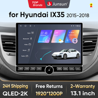 Junsun 13.1 inch QLED Android Wireless CarPlay Auto Car Radio For Hyundai IX35 Tucson 3 2015-2018 Intelligent Systems DSP SWC