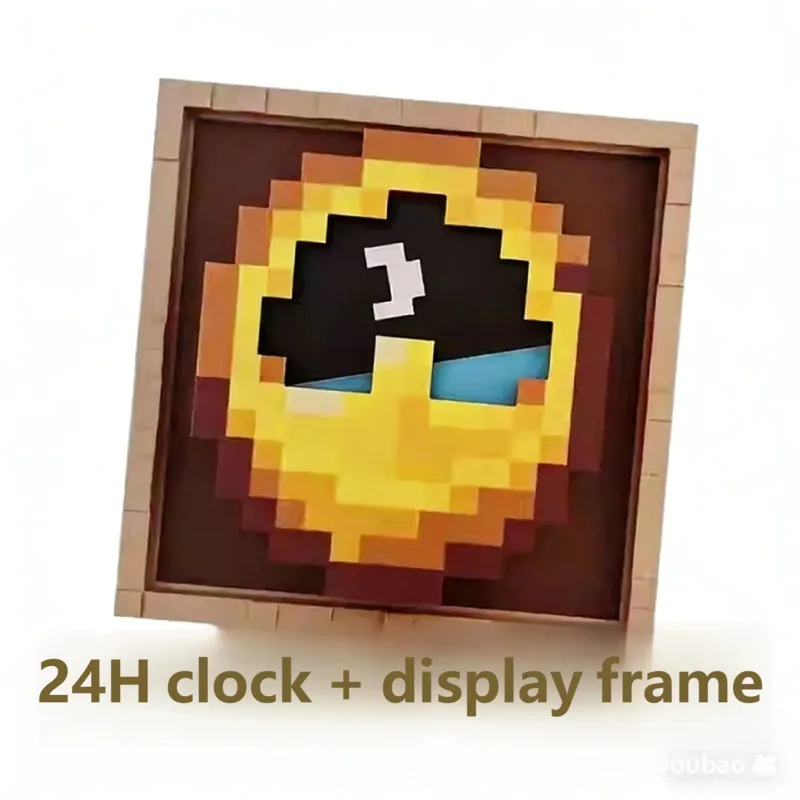 mc my world Display Frame Clock With Moving Sun And Moon Motion Sensor Day Night Light For Kids Gamers Room Decor Birthday Gift