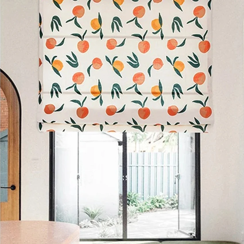 Floral Pattern Roman Blinds,Motorized Roman Shade,Custom Size Window Blinds For Bedroom,Living,Kitchen,Bathroom,Dining