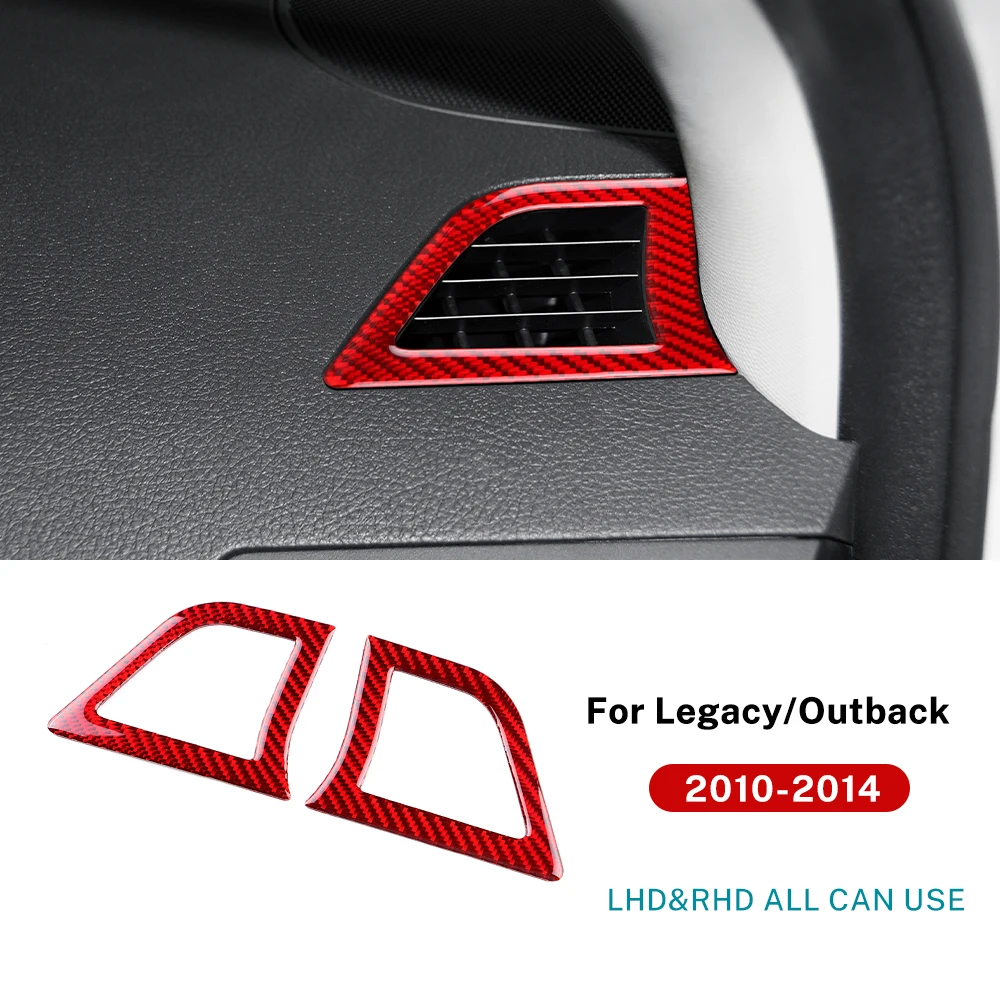 

Real Carbon Fiber Defroster Vent Trim For Subaru Legacy Outback 2010-2014 Dashboard Windshield Air Outlet Cover Frame Sticker