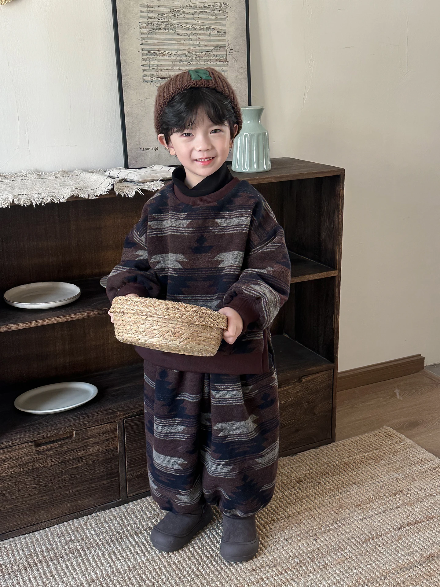 morning-ter-abbigliamento-invernale-205-ragazzi-fce-foderato-f-felpa-a-collo-alto-e-pantaloni-lanterna-thi-set-da-due-pezzi-per-bambini