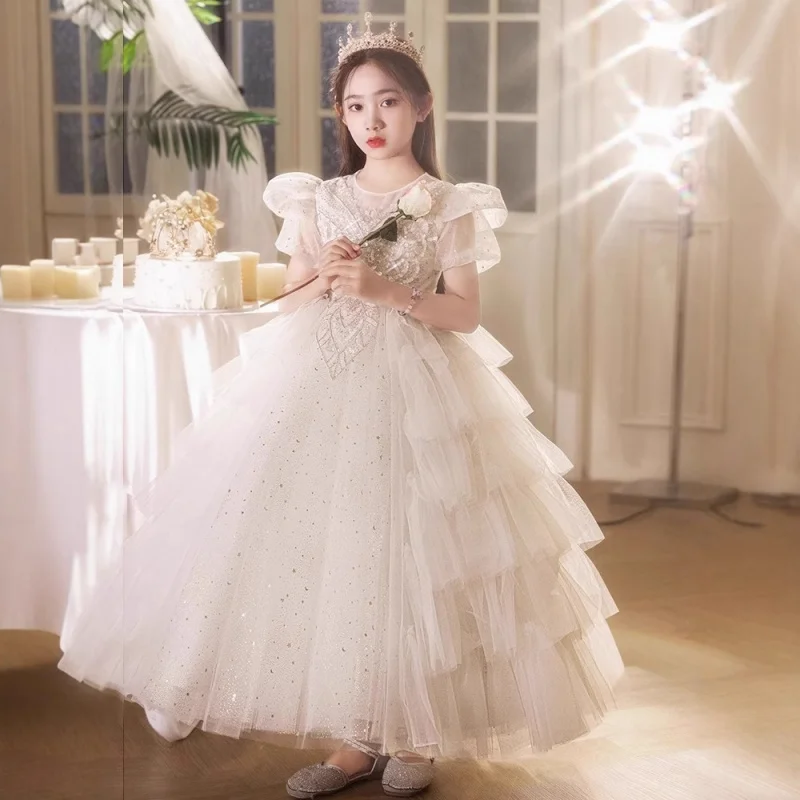 Children's Formal Dress High-end Princess Dress Luxurious Niche Girls' Birthday Show Host High-end Piano Performance Dress