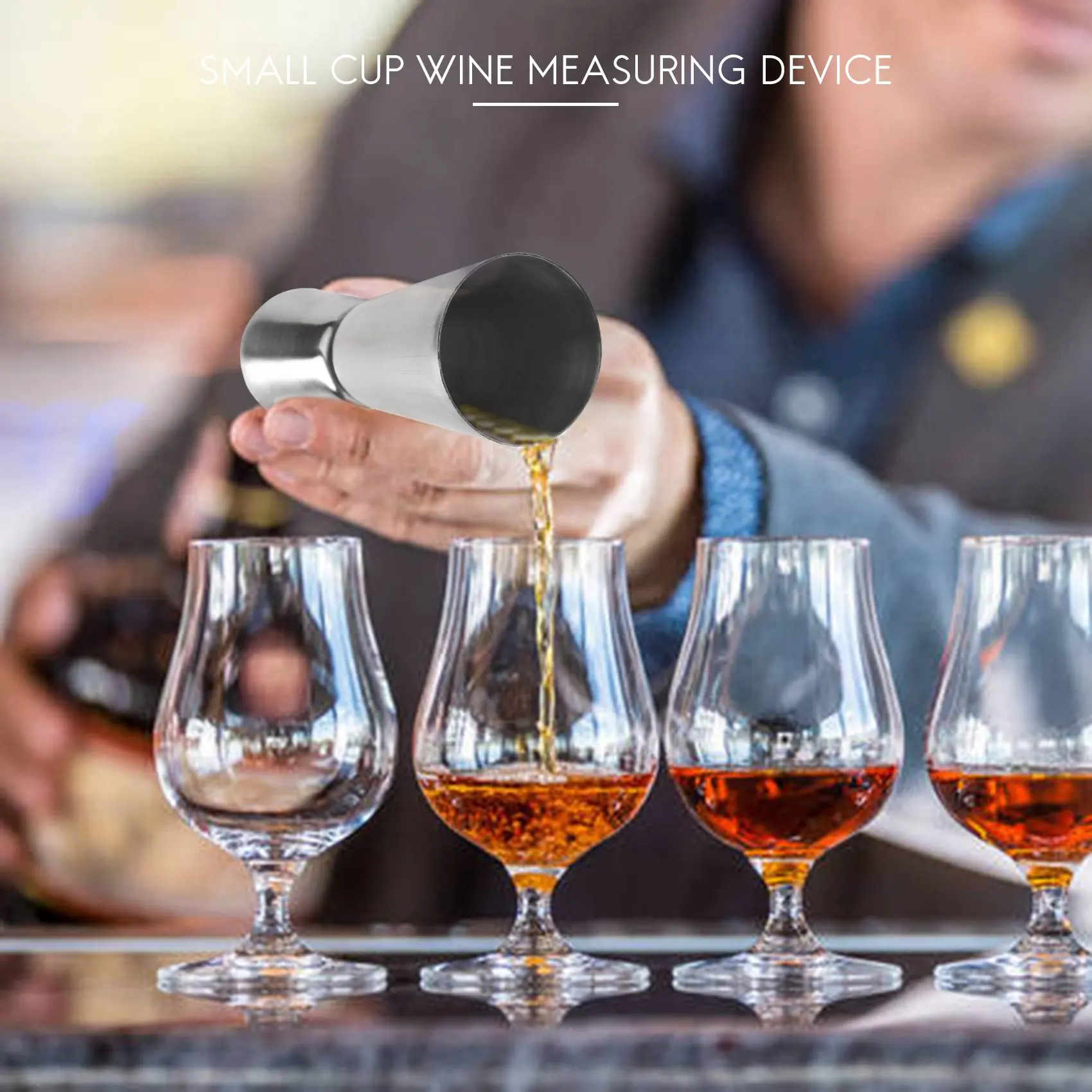 ABLG Distributore a doppia tazza in acciaio inossidabile per misurare l'alcol Cocktail Bar Bistro 40/20cc