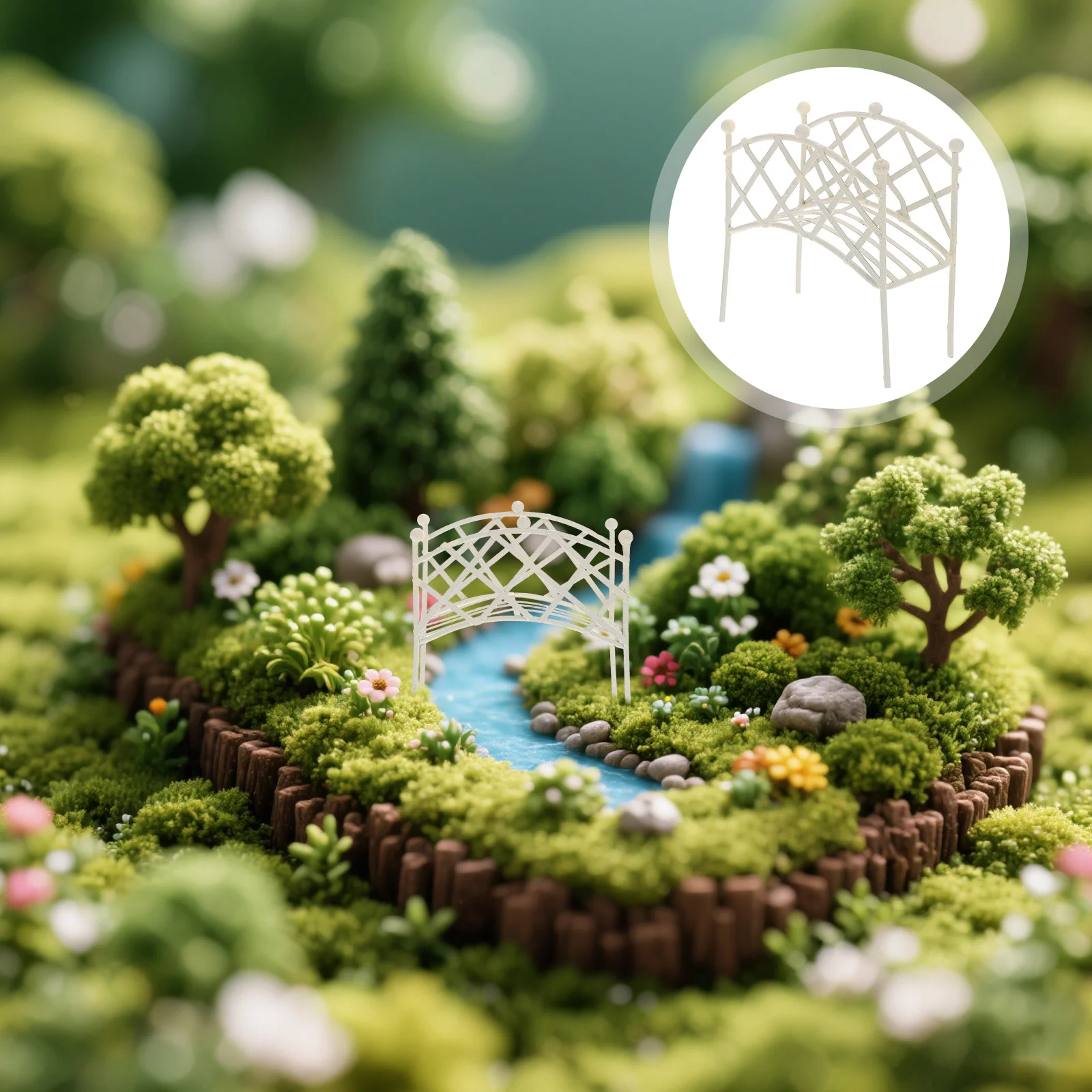 

Miniature Micro Landscape Arch Bridge Iron Decorative Fairy Garden Accessory For Zen Garden Outdoor Planters Diy Dollhouse