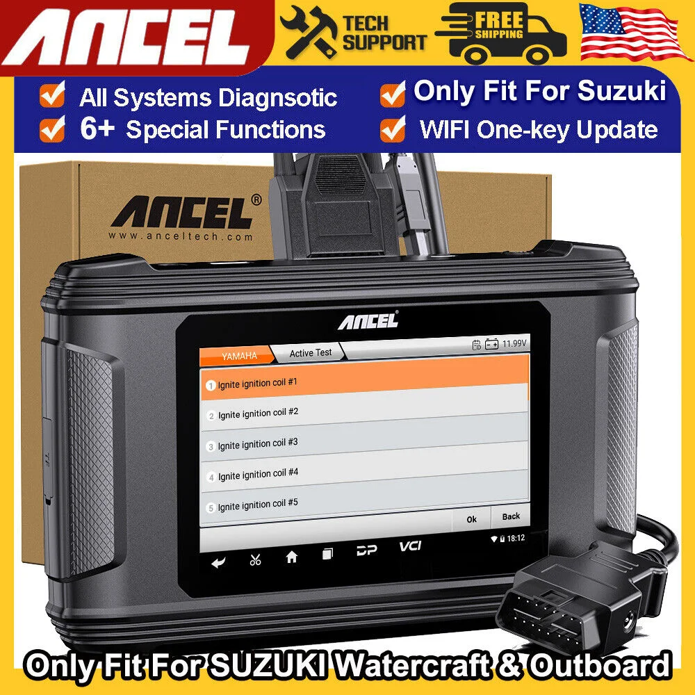 

ANCEL MR500 Marine Scanner Tablet Fit For Suzuki Watercraft & Outboard Fault Diagnostic Tool For Yamaha For Suzuki