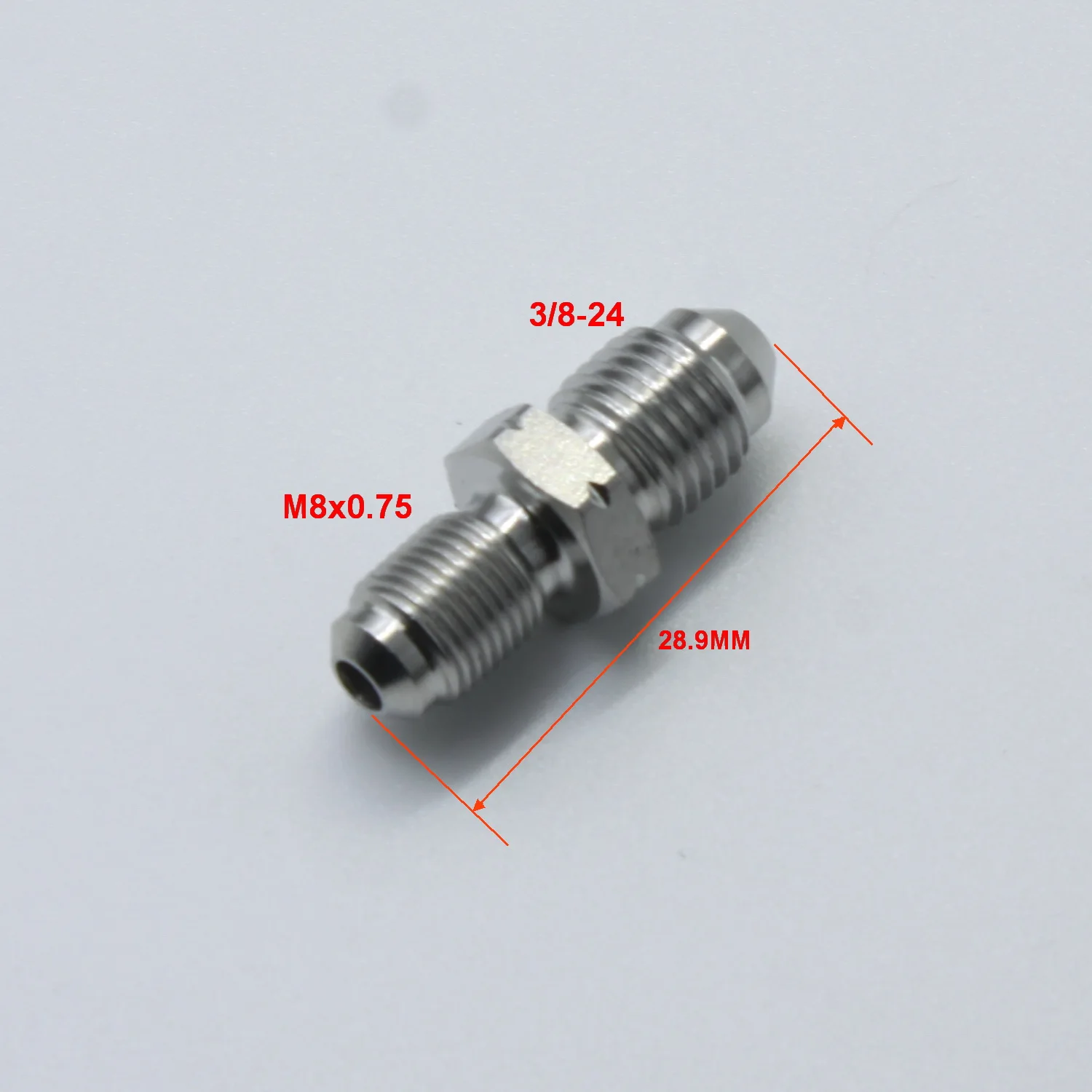 Stainless AN3 3/8-24unf Male To M8X0.75 Male Brake Adapter