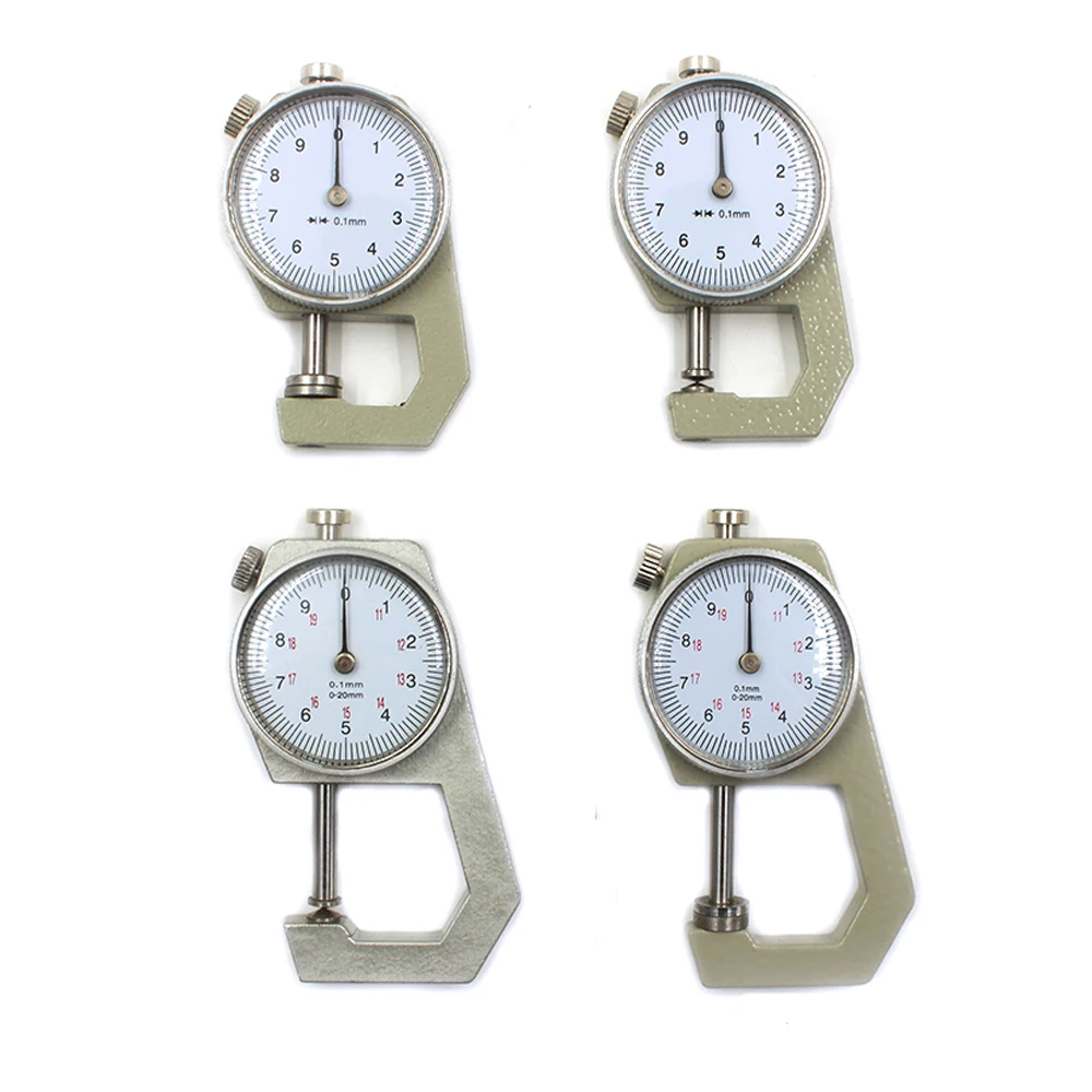 1Pc Aluminum Alloy Precision Leather Thickness Gauge DIY Craft Measuring Tool Dual Flat & Pointed Heads 0-10mm 0-20mm Range