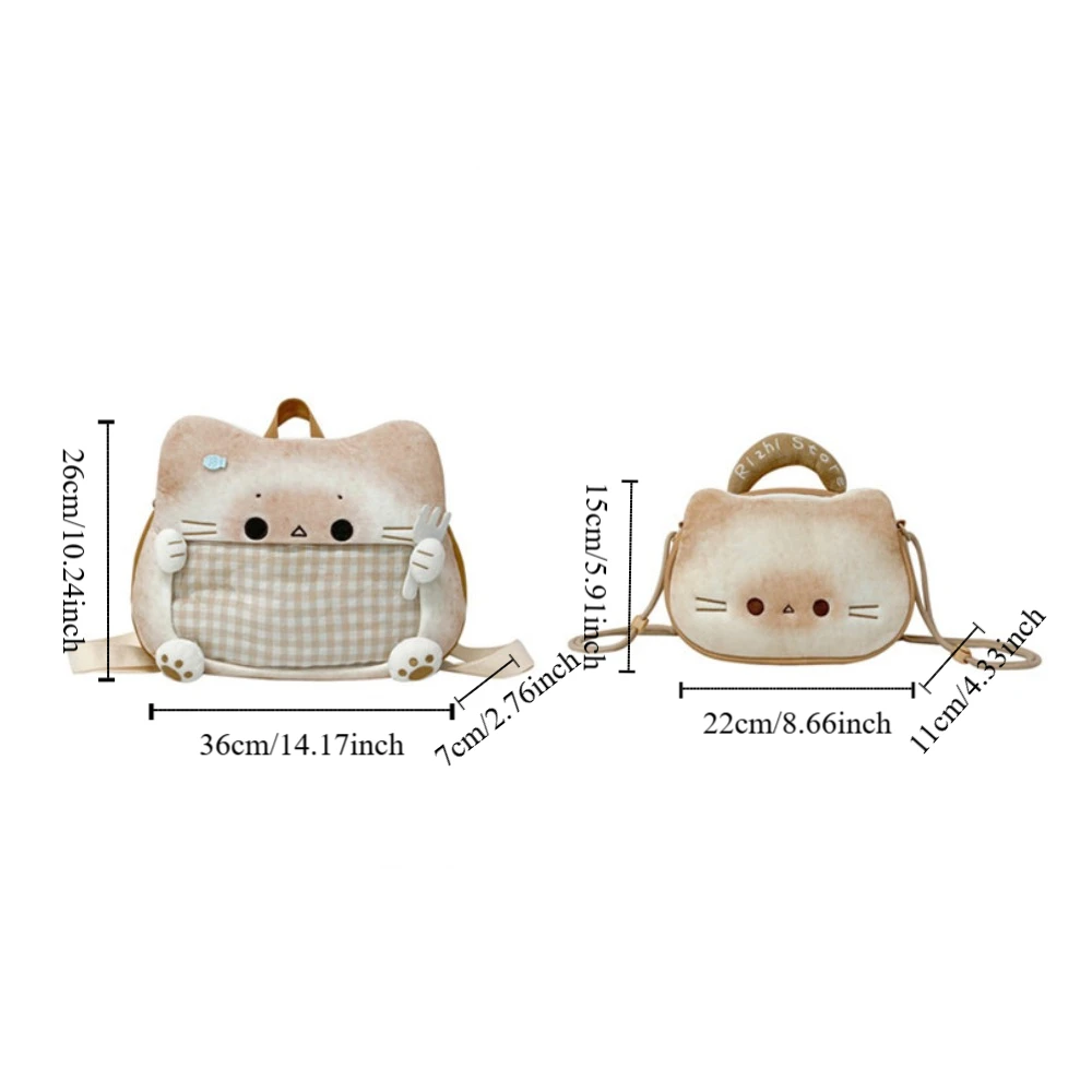 Zipper Bag Kawaii Biscuit Cat Itabag Idol Merchandise Storage Cotton Doll Bag Transparent Pocket Small Item Bag Wallet