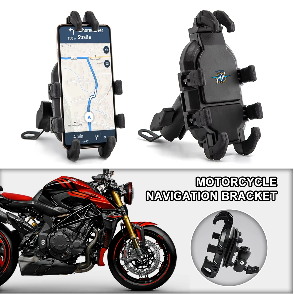 Motorcycle Phone Mount Non-Slip Pad Anti-Rust Anti-Shake Holder For MV Agusta 675 800 Brutale 1000 Turismo Veloce RC F3 675
