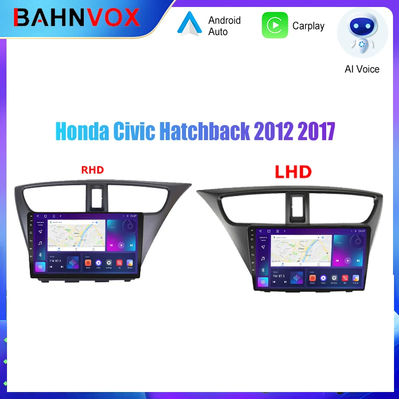 

Bahnvox 9" Android Car Radio GPS Navigation for Honda Civic Hatchback 2012 2017 Stereo Multimedia Video screen Player Carplay 4G