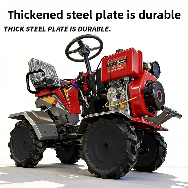 tiller New rotary tiller Four-wheel drive, plowing diesel sitting tiller Paddy field dryland agricultural machinery Agricultural