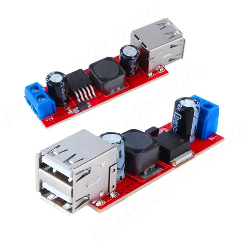 3A Dual USB 6V-40V To 5V Step-down power DC Charger Converter Module Voltage regulator For Vehicle LM2596 Buck M20