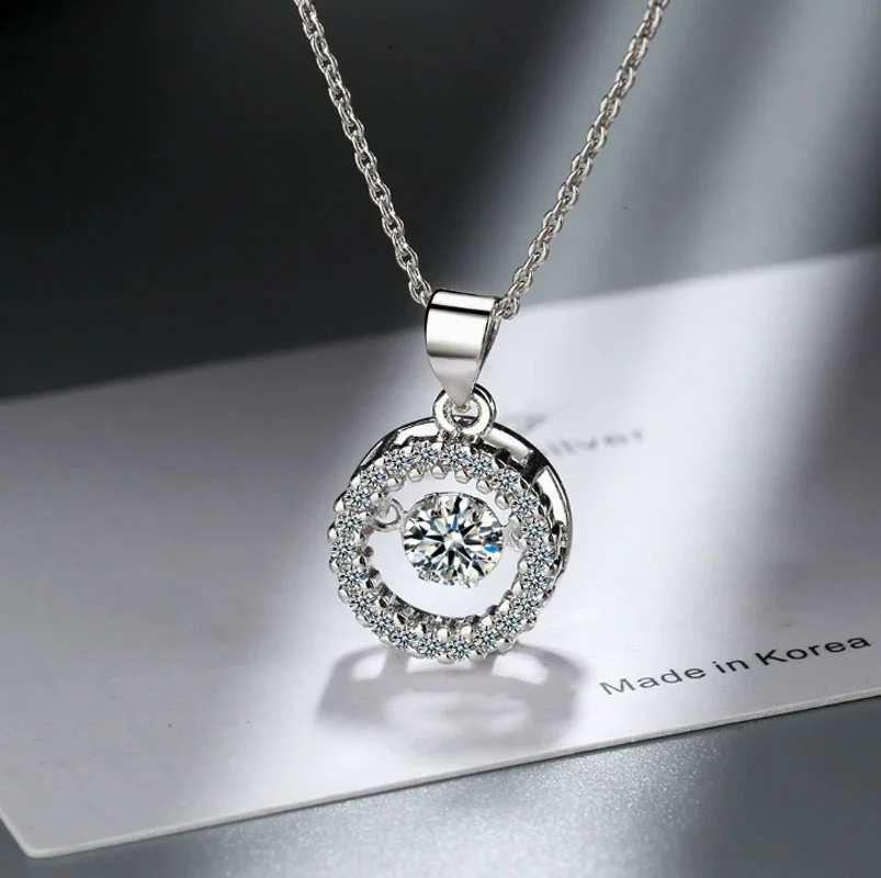 Moissanite Necklace Halo Pendant 0.5ct 925 Sterling Silver D VVS1 Lab Diamond Necklace Choker de Prata for Women Party Gift
