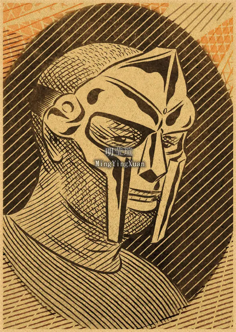 MF DOOM Posters Retro Kraft Paper Vintage Room Home Bar Cafe Decor Aesthetic Art Wall Painting gift