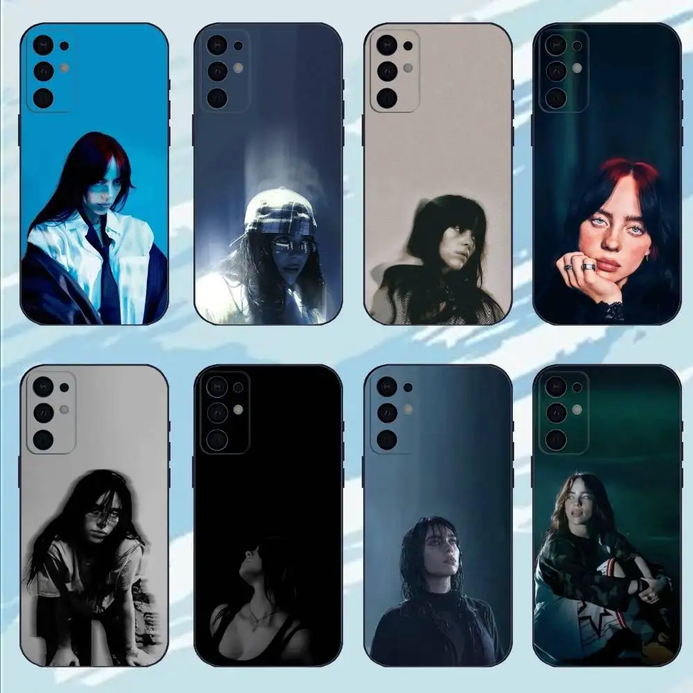 Funda de teléfono S-Singer B-Billie Eilish para Samsung S25,S24,S23,S22,S21,S20,Plus, funda negra de silicona suave