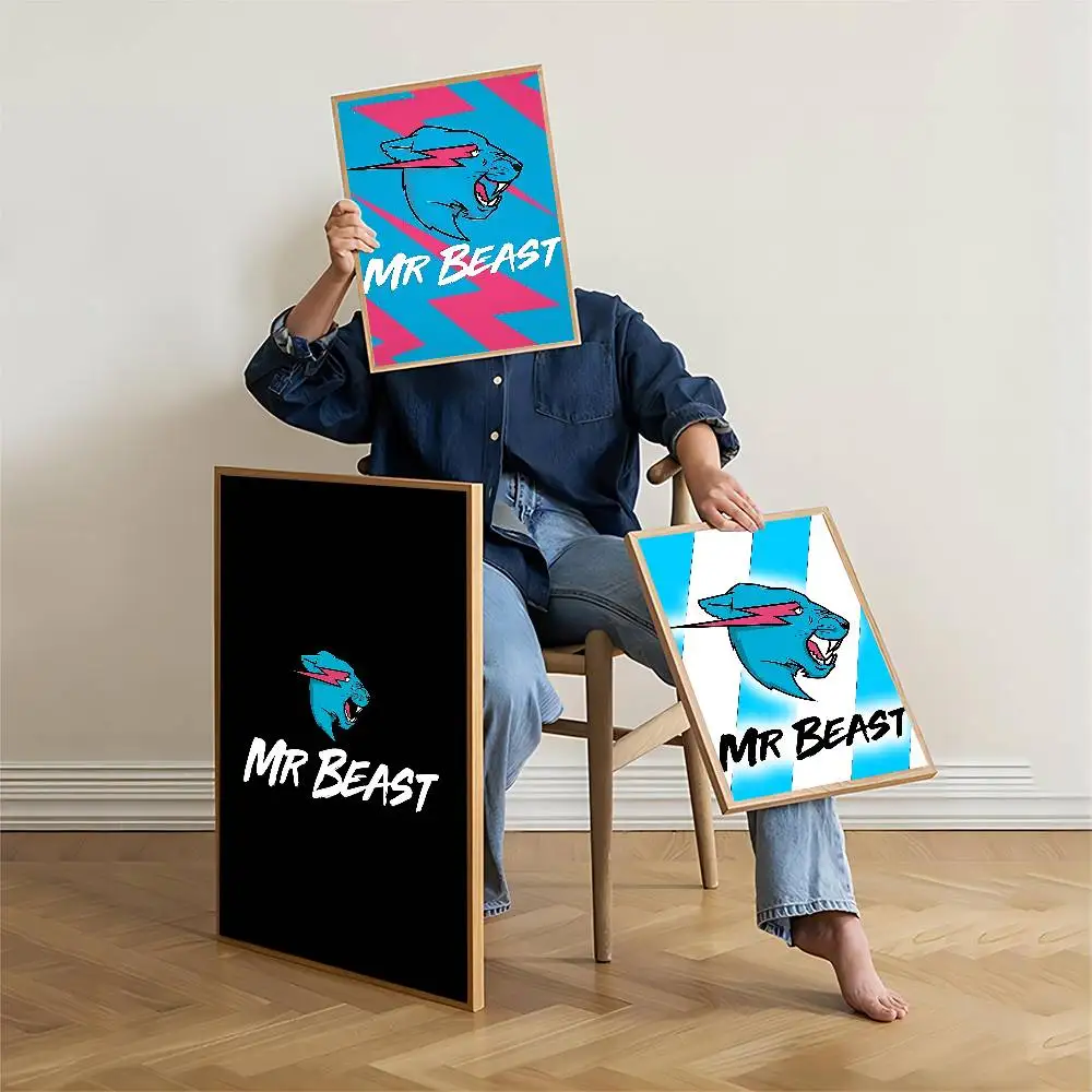 Game Blogger M-MrBeast Anime Posters Sticky HD Quality Wall Art Retro Posters For Home Kawaii Room Decor