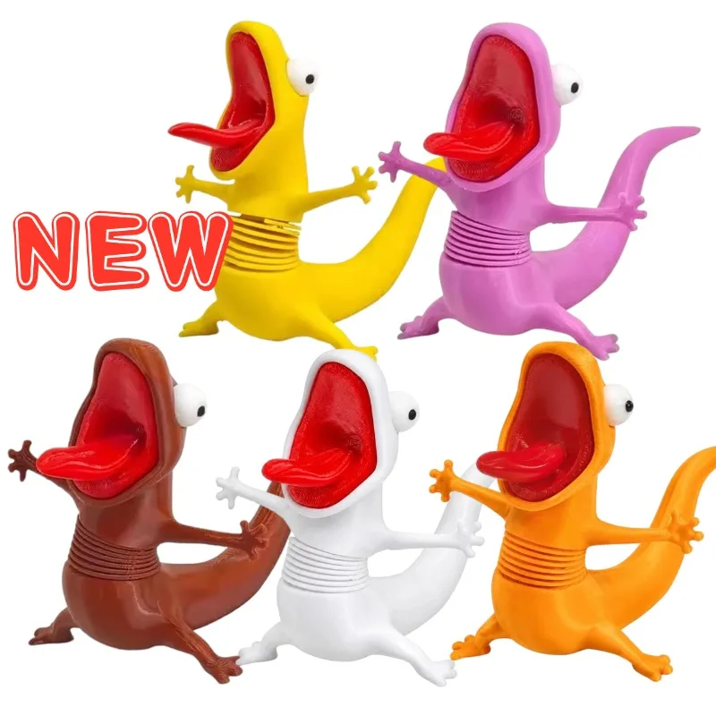NEW Shaking Lizard Car Dashboard Decoration Spring Dancing Bobble Head Toy Cute Stress Relief Ornament Auto Interior Accessories